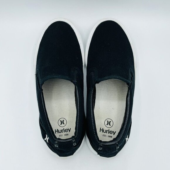 Hurley Shoes Mens Size 8 M Black Arlo Canvas Slip On Sneakers Comfort Shoe - Picture 8 of 11